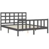 Cama Matrimonial | Cama Para Adultos | Estructura De Cama Matrimonio Con Cabecero Madera Maciza Gris Cfw913520