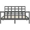 Cama Matrimonial | Cama Para Adultos | Estructura De Cama Matrimonio Con Cabecero Madera Maciza Gris Cfw913520