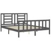 Cama Matrimonial | Cama Para Adultos | Estructura De Cama Matrimonio Con Cabecero Madera Maciza Gris Cfw125069