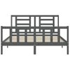 Cama Matrimonial | Cama Para Adultos | Estructura De Cama Matrimonio Con Cabecero Madera Maciza Gris Cfw125069