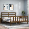 Cama Matrimonial | Cama Para Adultos | Estructura De Cama Matrimonio Con Cabecero Madera Marrón Miel Cfw698383