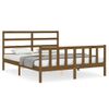 Cama Matrimonial | Cama Para Adultos | Estructura De Cama Matrimonio Con Cabecero Madera Marrón Miel Cfw698383