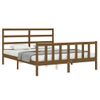 Cama Matrimonial | Cama Para Adultos | Estructura De Cama Matrimonio Con Cabecero Madera Marrón Miel Cfw698383