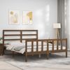 Cama Matrimonial | Cama Para Adultos | Estructura De Cama Matrimonio Con Cabecero Madera Marrón Miel Cfw698383