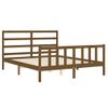 Cama Matrimonial | Cama Para Adultos | Estructura De Cama Matrimonio Con Cabecero Madera Marrón Miel Cfw698383