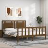 Cama Matrimonial | Cama Para Adultos | Estructura De Cama Matrimonio Con Cabecero Madera Marrón Miel Cfw638401