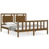 Cama Matrimonial | Cama Para Adultos | Estructura De Cama Matrimonio Con Cabecero Madera Marrón Miel Cfw638401