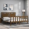 Cama Matrimonial | Cama Para Adultos | Estructura De Cama Matrimonio Con Cabecero Madera Marrón Miel Cfw638401