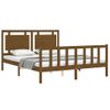 Cama Matrimonial | Cama Para Adultos | Estructura De Cama Matrimonio Con Cabecero Madera Marrón Miel Cfw638401