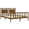 Cama Matrimonial | Cama Para Adultos | Estructura De Cama Matrimonio Con Cabecero Madera Marrón Miel Cfw638401