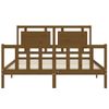 Cama Matrimonial | Cama Para Adultos | Estructura De Cama Matrimonio Con Cabecero Madera Marrón Miel Cfw638401