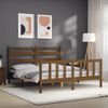 Cama Matrimonial | Cama Para Adultos | Estructura De Cama Matrimonio Con Cabecero Madera Marrón Miel Cfw278426