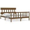 Cama Matrimonial | Cama Para Adultos | Estructura De Cama Matrimonio Con Cabecero Madera Marrón Miel Cfw122530