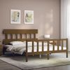 Cama Matrimonial | Cama Para Adultos | Estructura De Cama Matrimonio Con Cabecero Madera Marrón Miel Cfw122530