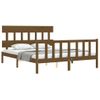 Cama Matrimonial | Cama Para Adultos | Estructura De Cama Matrimonio Con Cabecero Madera Marrón Miel Cfw122530