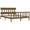 Cama Matrimonial | Cama Para Adultos | Estructura De Cama Matrimonio Con Cabecero Madera Marrón Miel Cfw122530