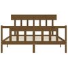 Cama Matrimonial | Cama Para Adultos | Estructura De Cama Matrimonio Con Cabecero Madera Marrón Miel Cfw122530