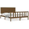 Cama Matrimonial | Cama Para Adultos | Estructura De Cama Matrimonio Con Cabecero Madera Marrón Miel Cfw134150