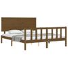 Cama Matrimonial | Cama Para Adultos | Estructura De Cama Matrimonio Con Cabecero Madera Marrón Miel Cfw134150