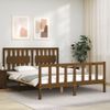 Cama Matrimonial | Cama Para Adultos | Estructura De Cama Matrimonio Con Cabecero Madera Marrón Miel Cfw788772