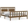 Cama Matrimonial | Cama Para Adultos | Estructura De Cama Matrimonio Con Cabecero Madera Marrón Miel Cfw788772