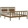 Cama Matrimonial | Cama Para Adultos | Estructura De Cama Matrimonio Con Cabecero Madera Marrón Miel Cfw788772