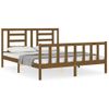 Cama Matrimonial | Cama Para Adultos | Estructura De Cama Matrimonio Con Cabecero Madera Marrón Miel Cfw124526