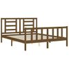 Cama Matrimonial | Cama Para Adultos | Estructura De Cama Matrimonio Con Cabecero Madera Marrón Miel Cfw124526