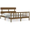 Cama Matrimonial | Cama Para Adultos | Estructura De Cama Matrimonio Con Cabecero Madera Marrón Miel Cfw228660