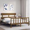 Cama Matrimonial | Cama Para Adultos | Estructura De Cama Matrimonio Con Cabecero Madera Marrón Miel Cfw228660