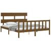 Cama Matrimonial | Cama Para Adultos | Estructura De Cama Matrimonio Con Cabecero Madera Marrón Miel Cfw228660