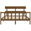 Cama Matrimonial | Cama Para Adultos | Estructura De Cama Matrimonio Con Cabecero Madera Marrón Miel Cfw228660