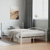 Cama Matrimonial | Cama Para Adultos | Estructura De Cama Metal Blanco 120x200 Cm Cfw742974