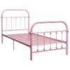 Cama Individual | Cama Para Adultos | Estructura De Cama Metal Rosa 100x200 Cm Cfw244303