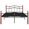 Cama Matrimonial | Cama Para Adultos | Estructura De Cama Metal Y Madera Maciza De Roble 120x200 Cm Cfw687208