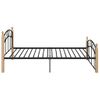 Cama Matrimonial | Cama Para Adultos | Estructura De Cama Metal Y Madera Maciza De Roble 120x200 Cm Cfw798587