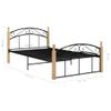 Cama Matrimonial | Cama Para Adultos | Estructura De Cama Metal Y Madera Maciza De Roble 120x200 Cm Cfw798587