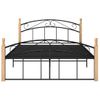 Cama Matrimonial | Cama Para Adultos | Estructura De Cama Metal Y Madera Maciza De Roble 140x200 Cm Cfw812699