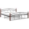 Cama Matrimonial | Cama Para Adultos | Estructura De Cama Metal Y Madera Maciza De Roble 180x200 Cm Cfw684533