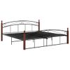 Cama Matrimonial | Cama Para Adultos | Estructura De Cama Metal Y Madera Maciza De Roble 180x200 Cm Cfw684533