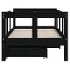 Cama Individual | Cama Infantil | Estructura De Cama Niños Con Cajones Madera Pino Negro 70x140cm Cfw877874