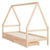 Cama Individual | Cama Infantil | Estructura De Cama Para Niños Con Cajones Madera Pino 80x200 Cm Cfw510535