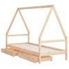 Cama Individual | Cama Infantil | Estructura De Cama Para Niños Con Cajones Madera Pino 80x200 Cm Cfw510535