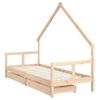 Cama Individual | Cama Infantil | Estructura De Cama Para Niños Con Cajones Madera Pino 80x200 Cm Cfw301778