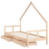 Cama Individual | Cama Infantil | Estructura De Cama Para Niños Con Cajones Madera Pino 80x200 Cm Cfw301778