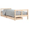 Cama Individual | Cama Infantil | Estructura De Cama Para Niños Con Cajones Madera Pino 80x200 Cm Cfw616006