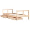 Cama Individual | Cama Infantil | Estructura De Cama Para Niños Con Cajones Madera Pino 80x200 Cm Cfw616006