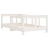 Cama Individual | Cama Infantil | Estructura De Cama Para Niños Madera De Pino Blanco 70x140 Cm Cfw687638