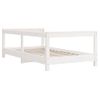 Cama Individual | Cama Infantil | Estructura De Cama Para Niños Madera De Pino Blanco 70x140 Cm Cfw919606