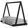 Cama Individual | Cama Infantil | Estructura De Cama Para Niños Madera De Pino Negro 80x160 Cm Cfw103212